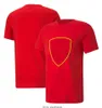 2023 F1 FERARI 팀 티셔츠 포뮬러 1 레드 레이싱 남성 티셔츠 짧은 슬리브 여름 새로운 패션 티셔츠 남자 프린트 플러스 사이즈 탑