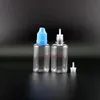 100 Pcs 30 ML PET Druppelflesje Zeer transparant Kind Proof Veilig Plastic Druppelflesje Squeeze Vapor kleurrijke caps Vvgvl