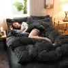 寝具セットジャスチック厚の暖かい冬のキルトカバーベッドのabバージョンダブルベット羽毛布団フランネルクイーンサイズ230625
