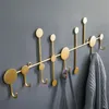 Hooks Rails Gold Black Wall Hook Storage Nordic Creative Entrance Key Hanger Home Decoration Hanging Fitting Room Clothes Coat 230625