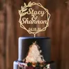 Fournitures de fête personnalisé rustique gâteau de mariage Mme et nom personnalisé mariée marié bois anniversaire anniversaire décor