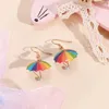 Cute Umbrella Drop Earrings Colored Rainbow Umbrella Ins Korean Earrings For Women Sweet Girls Unique Designer Earring Jewelry