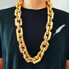 Chains The Master Simulation Big Gold Chain Super Thick Exaggerated Fake Alloy Necklace Plastic Props Social Oersonage