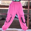 Stage Wear Ragazze Hip Hop Performance Costume Abiti da ballo jazz Navel Kpop Outfit Top Pantaloni hip-hop rosa Moda Streetwear BL9473