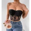 Débardeurs pour femmes Y2k haut caraco sans manches épaules dénudées velours mode Sexy Corset Crop gilet femme sous-vêtements dos nu Bustier haut