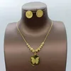 Halskette Ohrringe Set Nigeria Schmetterling Afrikanischer und Perlen Schmuck Böhmen Design Goldene Farbe Schmuck Geschenke