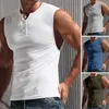 Regatas masculinas Corte 3D Colete esportivo antiborboto Absorção de umidade Moda masculina Magra Cor sólida Top fitness