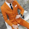 Męskie garnitury klasyczny stały kolor solidny dla mężczyzn trzyczęściowe zestawy Slim Fit Business Formal Wear Man Costume Homme Homme