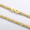 6mm 26inch roestvrij staal gevlochten twist collier heren eenvoudige gesp choker zilver goud zwart mode hiphop geschenken