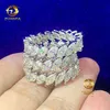 Sterling zilveren S925 heren gouden diamanten ring smaragd geslepen Vvs Moissanite hiphop fijne band