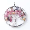 Tree of Life Pendant Natural Amethyst Gem Stone Chip Beads 7 Chakra Wire Wrapped Women Necklace Jewelry BM904