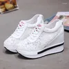 Dress Shoes Sales 2023 Summer Lace Breathable Sneakers Women Comfortable Casual Woman Platform Wedge