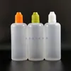 100ML Lot 100 Pcs LDPE PE Plastic Dropper Bottles With Child Proof safe Caps & Tips Squeezable E juice Short nipple Splhb