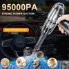 Aspiradores de carro aspirador de pó 95000PA forte sucção sem fio portátil aspirador de pó uso duplo mini handheld limpeza para carro casa desktop 230626