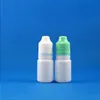 100 conjuntos/lote 10ml Conta-gotas de plástico BRANCO Garrafas invioláveis Tampas duplas à prova de crianças Longas e finas Pontas de agulha e Vapor Líquido 10 mL Ntcqq