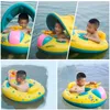 Sand Play Water Fun Summer Infant Swimming Ring Uppblåsbar pool Skuggade poolleksaker Simt säkert sittplats Baby Välj Water Sports Beach Sea Party för Baby 230626