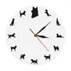 Väggklockor siberian husky klocka hund avlar gåva porträtt minimalistisk design modern dekor klockälskare gåvor