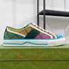 Tennis 1977 Toile Casual Chaussures Luxurys Designers Femmes Chaussure Italie Vert et rouge Web Stripe Semelle en caoutchouc Stretch Coton Low Top Hommes Baskets