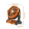 Ventilador de acampamento com luz LED, 7800mAh bateria de lítio de 6 polegadas recarregável Ventilador de tenda ao ar livre, rotação da cabeça de 270°