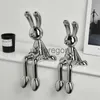 Decorative Objects Figurines Modern Home Decor Creative Electroplating Rabbit Ceramic Figurines Miniatures Living Room Decoration Office Desk Decoration Gift