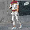 Tute da uomo Tuta da uomo Set da 2 pezzi Abbigliamento da jogger Abito a maniche corte con stampa 3D Autunno Magliette casual Pantaloni Abiti Streetwear x0627