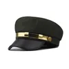 Unisex Adult Yacht Boating Ship Sailor Captain Hat Costume Hat Navy Style Marine Cosplay Pu-leather Octagonal Hat DXAA