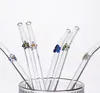 Reusable Borosilicate Butterfly Mushroom Glass Drinking Straws High temperature resistance Clear Colored Bent Straight Milk Cocktail Straw SN4401