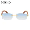 26% OFF Wholesale of Magnesium made social glasses borderless ocean color wood grain men's modern charm retro INS sunglasses