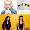 Trendy opgeblazen cat-eye zonnebril voor dames Oversized dik frame Leuke lipvorm Candy Kleurrijke zonnebril
