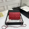 Classic mini womens chain woc plaid bags luxurys designer bag gold and silver buckle coin purse card holder With box diamond lattice bag 19cm