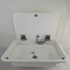 Kapaklı Beyaz Akrilik Lavabo Lavabo Üstü 445 * 400 * 145mm Tekne Karavan Camper GR-Y009A