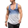 Hommes Débardeurs Casual Sports Confort Gilet Sexy UShape Neck Top Sans Manches Dégradé Couleur Gym Fitness Respirant À Séchage Rapide Vêtements 230627