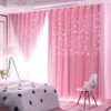 Занавес в стиле принцессы Красочные двухслойные шторы со звездами Детская комната Занавески для гостиной Спальня для девочек Плотные шторы 230626