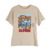 T-shirt pour femme 1pcs T-shirts blancs T-shirt surdimensionné décontracté d'été Meilleur surf Santa Monica Californie T-shirt de style rétro pour femme Chemise de plage de vacances J230627