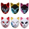 Party Masks Demon Slayer Tanjirou Mask Sabito Mascarilla Anime Makomo Cosplay Masques Halloween Costume Mascaras LED 0627