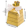 Gift Wrap 50-100 Pieces Paper Honeycomb Box With Ribbon Baby Candy Cookie Kids Shower Birthday S Yellow