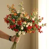Getrocknete Blumen, langer Zweig, kleine Rose, Simulationsblume, Seide, dekorative Ornamente, Hochzeit, Großhandel