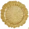 Gerechten Borden Groothandel 13Inch Gold Charger Underplate Wedding Reef Voor Snelle Levering Drop Home Tuin Keuken Eetkamer Bar Dinnerwar Dheyy