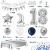 Cintres Racks 18ème 30ème Anniversaire Ballons Décor 40 50 Ans Décorations De Fête D'anniversaire pour Hommes Femmes Bleu Confettis Ballon Garland Arch x0710