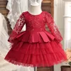 Robes de fille bébé robe de Noël pour les filles enfant en bas âge enfants dentelle vêtements d'anniversaire petite fille princesse robe de soirée de mariage 0 2 ans Vestidos 230626