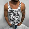 MENS TANK TOPS Casual Printed Top Vest Sunmer Fashion Bodybuilding Gym sportkläder ärmlös tshirt Beach Hawaiian Man 230627