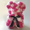 Gedroogde Bloemen Gemengde kleur 25cm Rose Bear Valentijnsdag Geschenken Bruiloft Decoratie Romantische Handgemaakte Rose Flower Teddybeer 230627