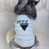 Designer cão vestuário animais de estimação camisola de malha carta listra cães t camisa verão fino pet t roupas melhor qualidade