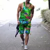 Fatos de treino masculinos 2022 Moda Regata Masculina Camiseta Shorts Casual 3D Marca Vida Diária Estampado Fitness Ao Ar Livre Mans Colete Jog 2 Peças Terno S4XL x0627