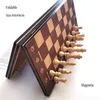 Schachspiele, 44 cm, Holzschach, Dame, Backgammon, 3-in-1-Set, zusammenklappbares magnetisches Schachbrett, elegantes Design, professionell für Match Home Family 230626