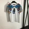 Conjunto de vestidos de duas peças com estampa azul vintage de verão, gola redonda, design estampado, camiseta de manga curta, cintura alta, mistura e combinação de padrões, saia plissada, saias de grife