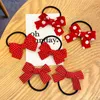 Hair Accessories Cute Girls Red Butterfly Knot Rope Love Wave Spot Circle Girl Double Horsetail Head Fashion