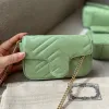 Designer Bolsa de ombro feminina Corrente Bolsas tiracolo Mini alta qualidade Moda Verão Verde Marrom Preto Branco Vermelho Clássico Couro Genuíno Tamanho 3