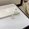 2023 Gujia s925 sterling silver double interlocking hollow out love G family minimalist trendy earrings gift for girlfriends