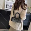 Suitcase and bag dinner Pearl Chain Bucket Bag for Women's 2023 New Bright Diamond Water Cylinder Full Advanced Single Shoulder Crossbody